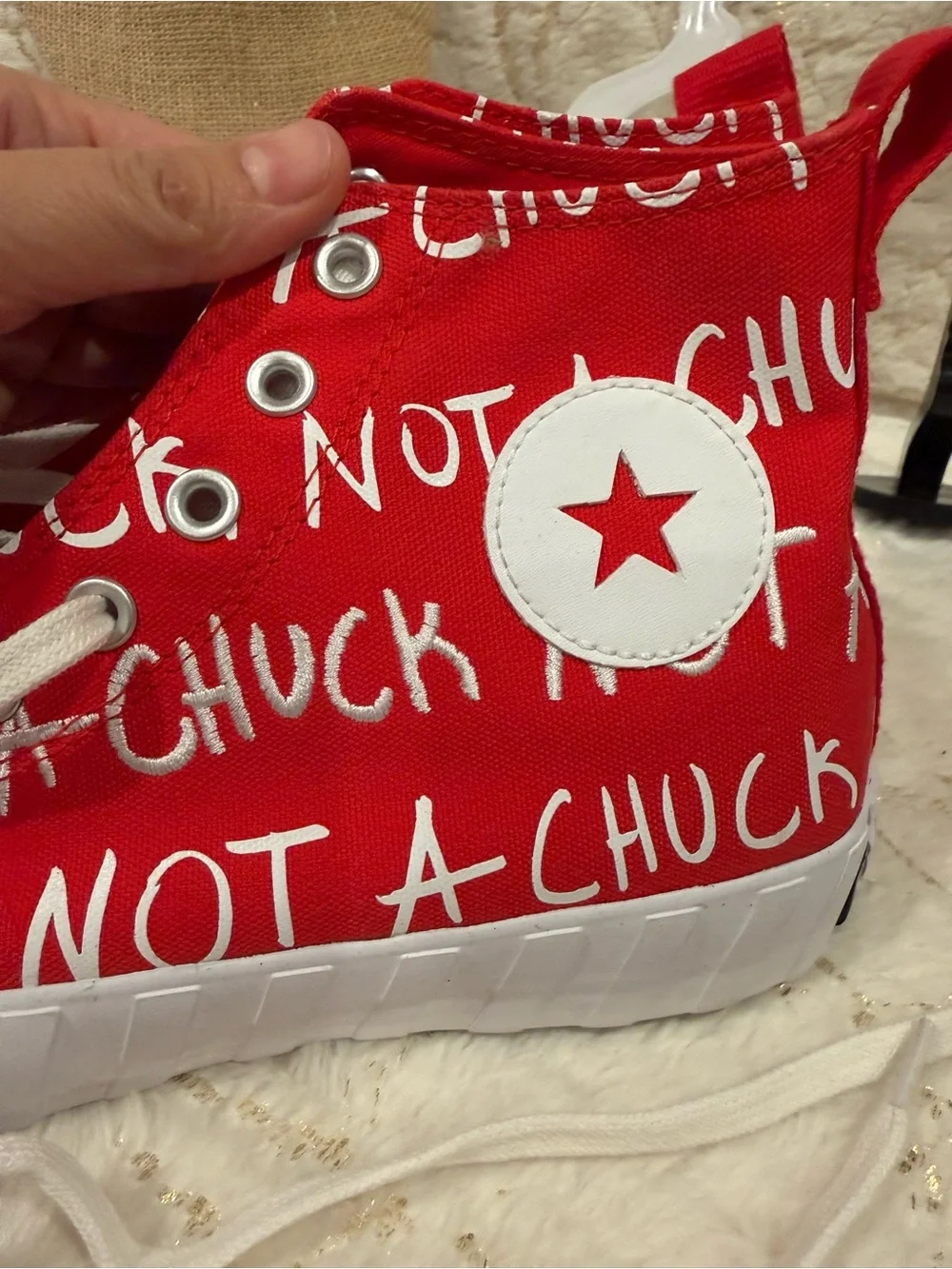 Converse Not A Chuck High Top Red Canvas Sneakers Men’s US 10.5